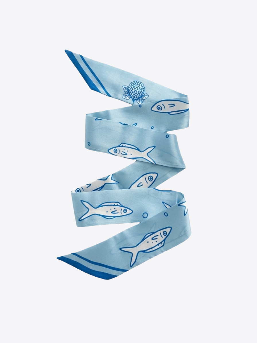 Fish Silk Skinny Scarf