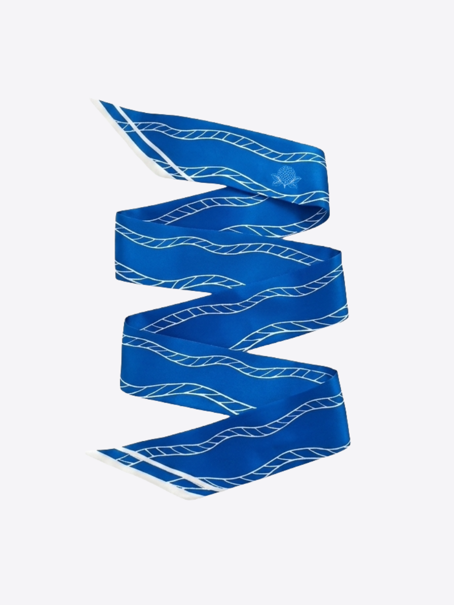 Line Silk Skinny Scarf