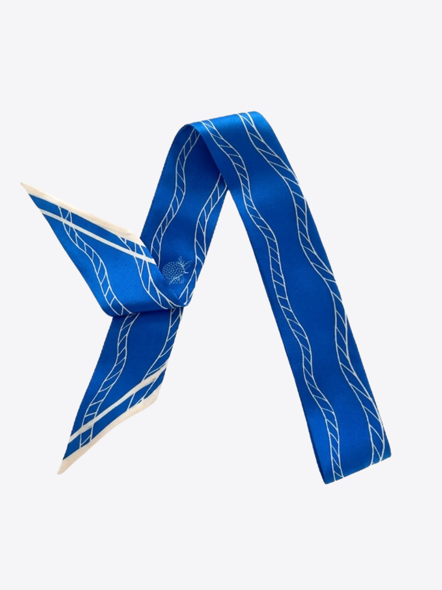 Line Silk Skinny Scarf